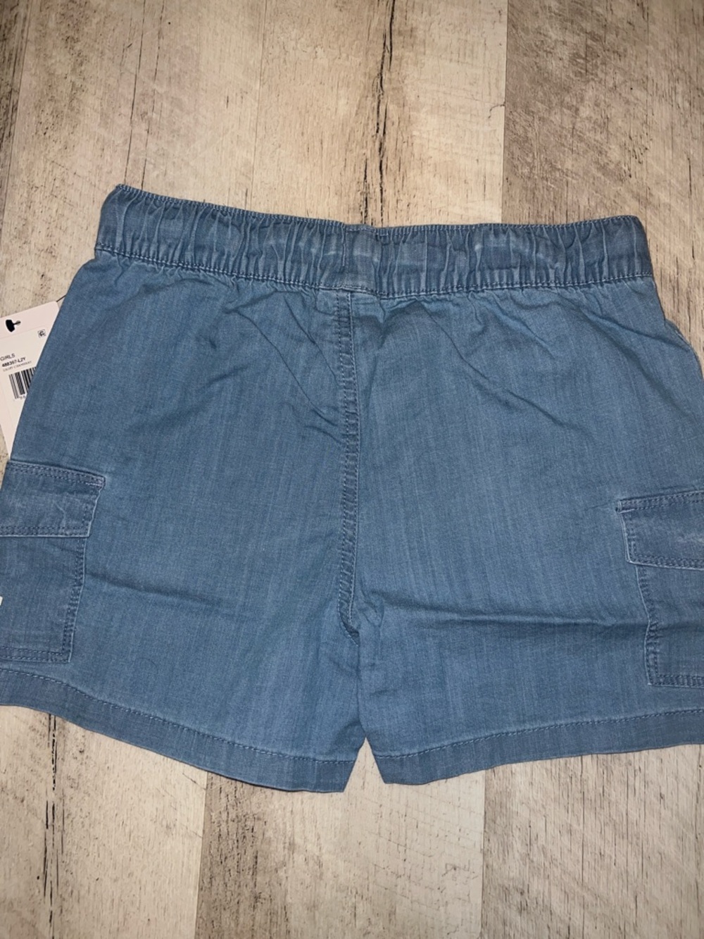 Hurley Light Blue Chambray Girls Cargo Shorts with Elastic Waist - Picture 6 of 7